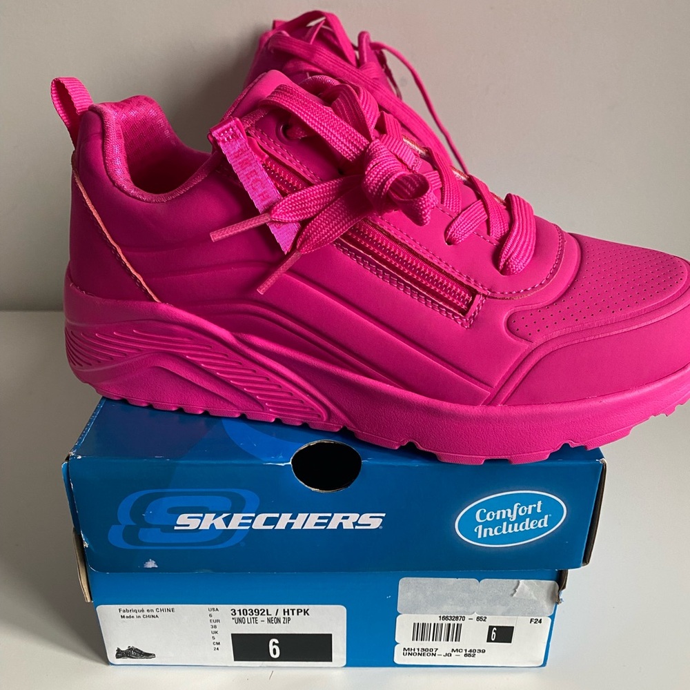 Brand New- Skechers Pink- UNOLITE NEON ZIP